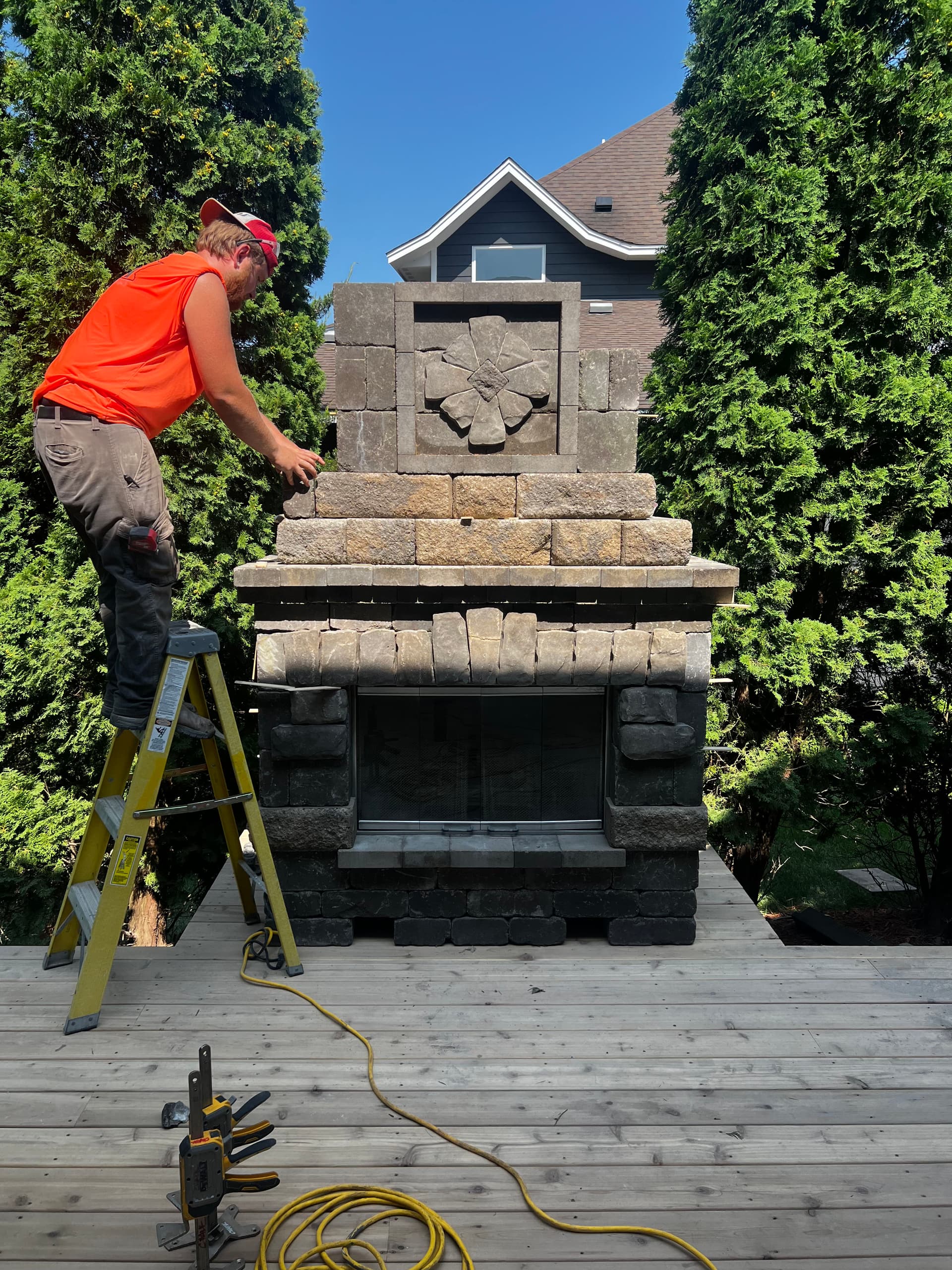Gallery photos for Custom Stone Outdoor Fireplace Built in Chanhassen: Image #2