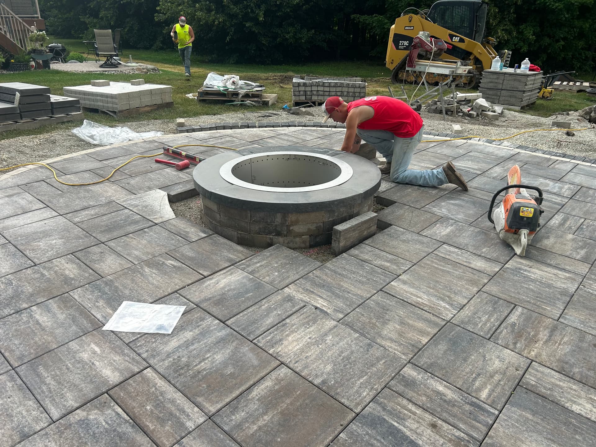 Gallery photos for Lake View Patio Build with Fire Pit and Retaining Wall: Image #2