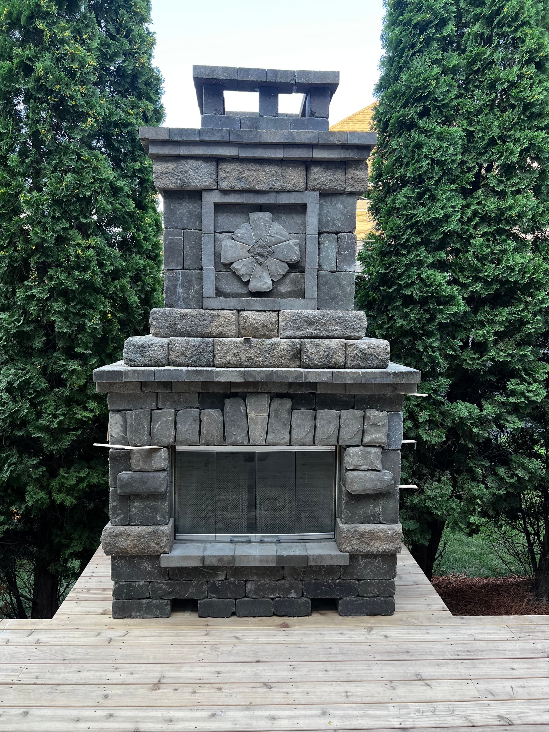 Gallery photos for Custom Stone Outdoor Fireplace Built in Chanhassen: Image #3