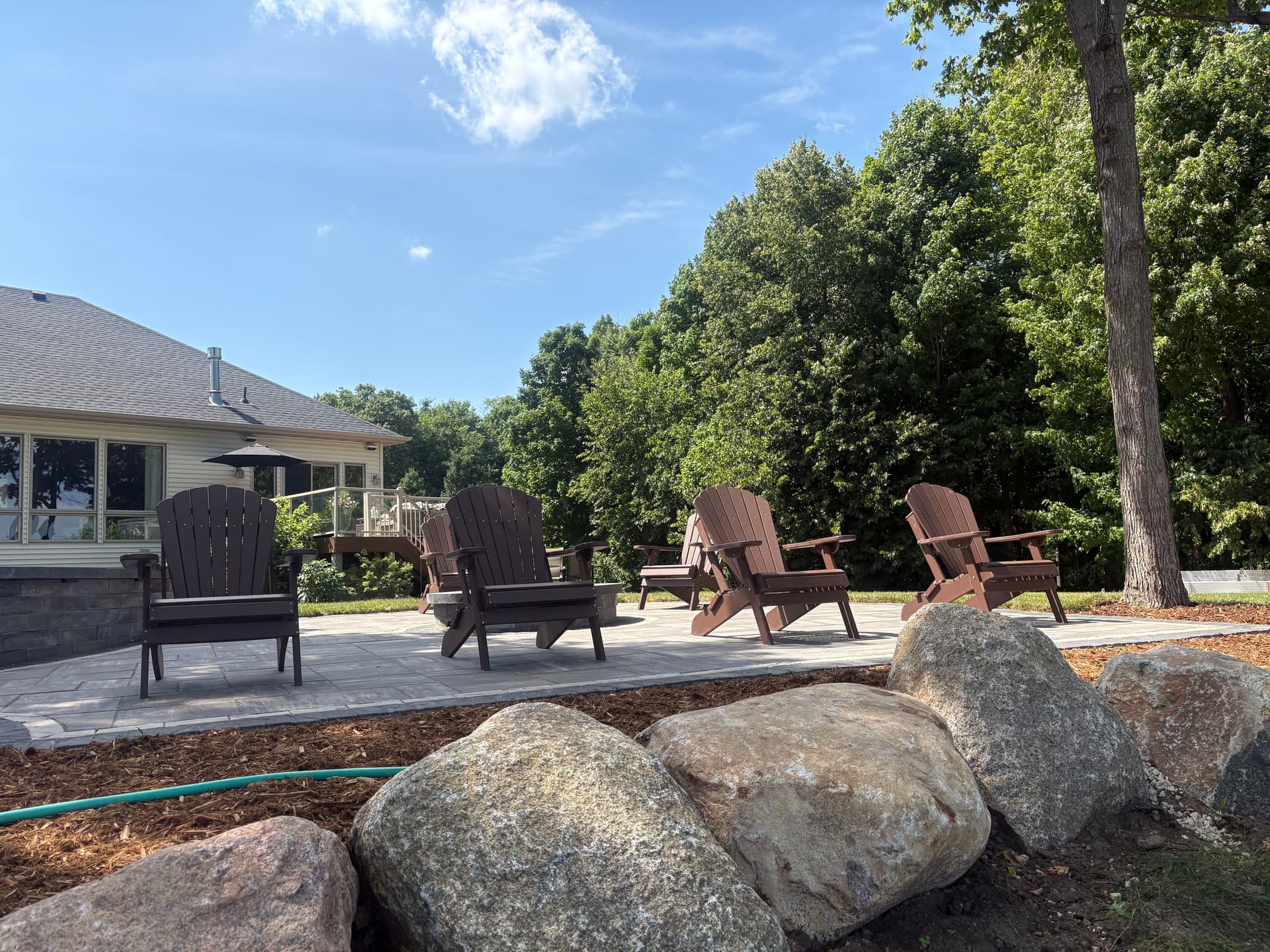 Gallery photos for Cedar Lake Patio and Firepit Build with Boulder Wall: Image #4