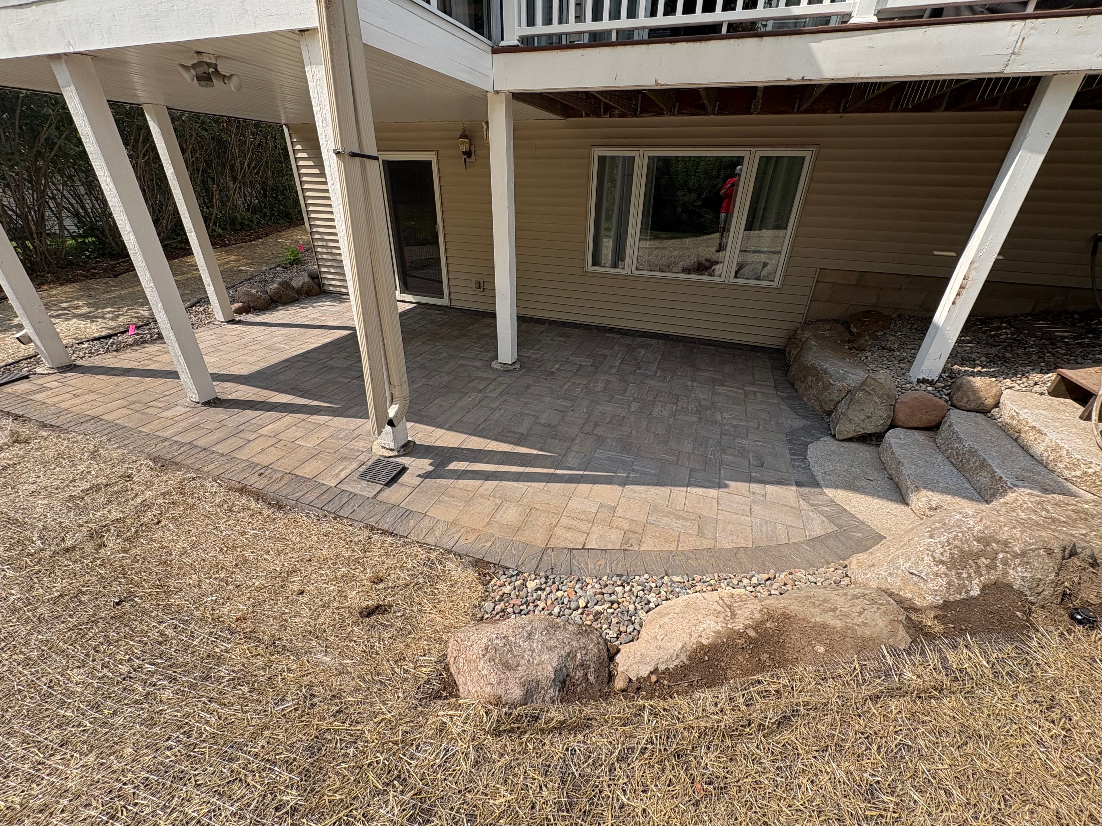 Project Paver Patio, Boulder Wall and Natural Stone Steps Built Right image