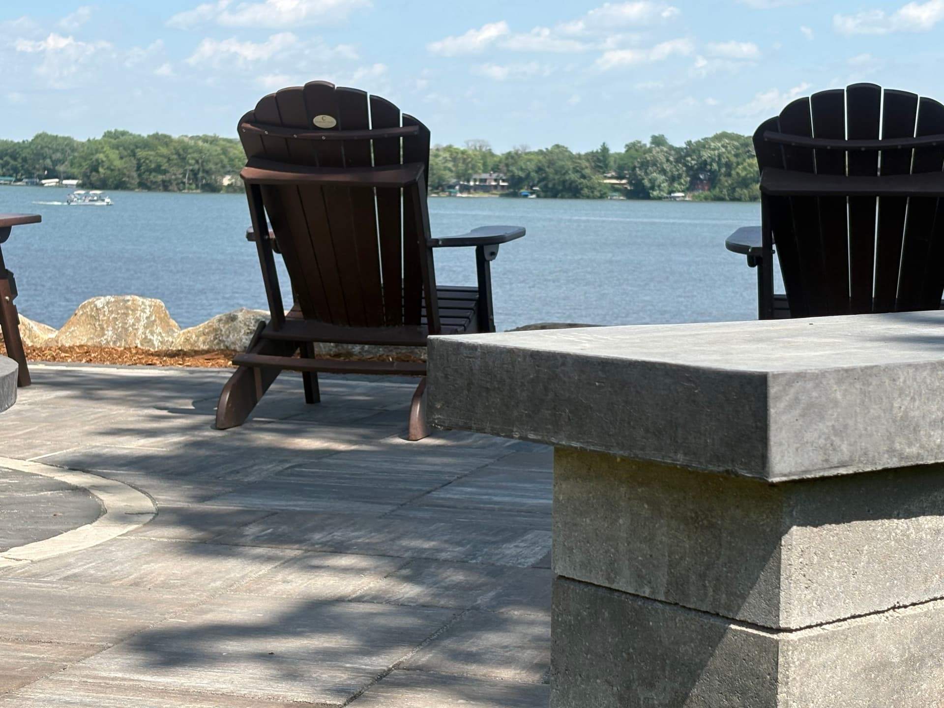 Gallery photos for Cedar Lake Patio and Firepit Build with Boulder Wall: Image #1