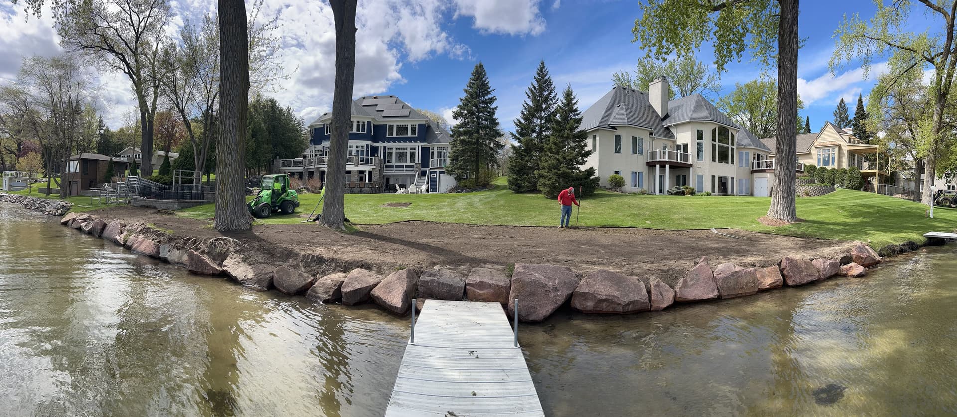 Lakefront Shoreline Restoration with Large Boulder Riprap image
