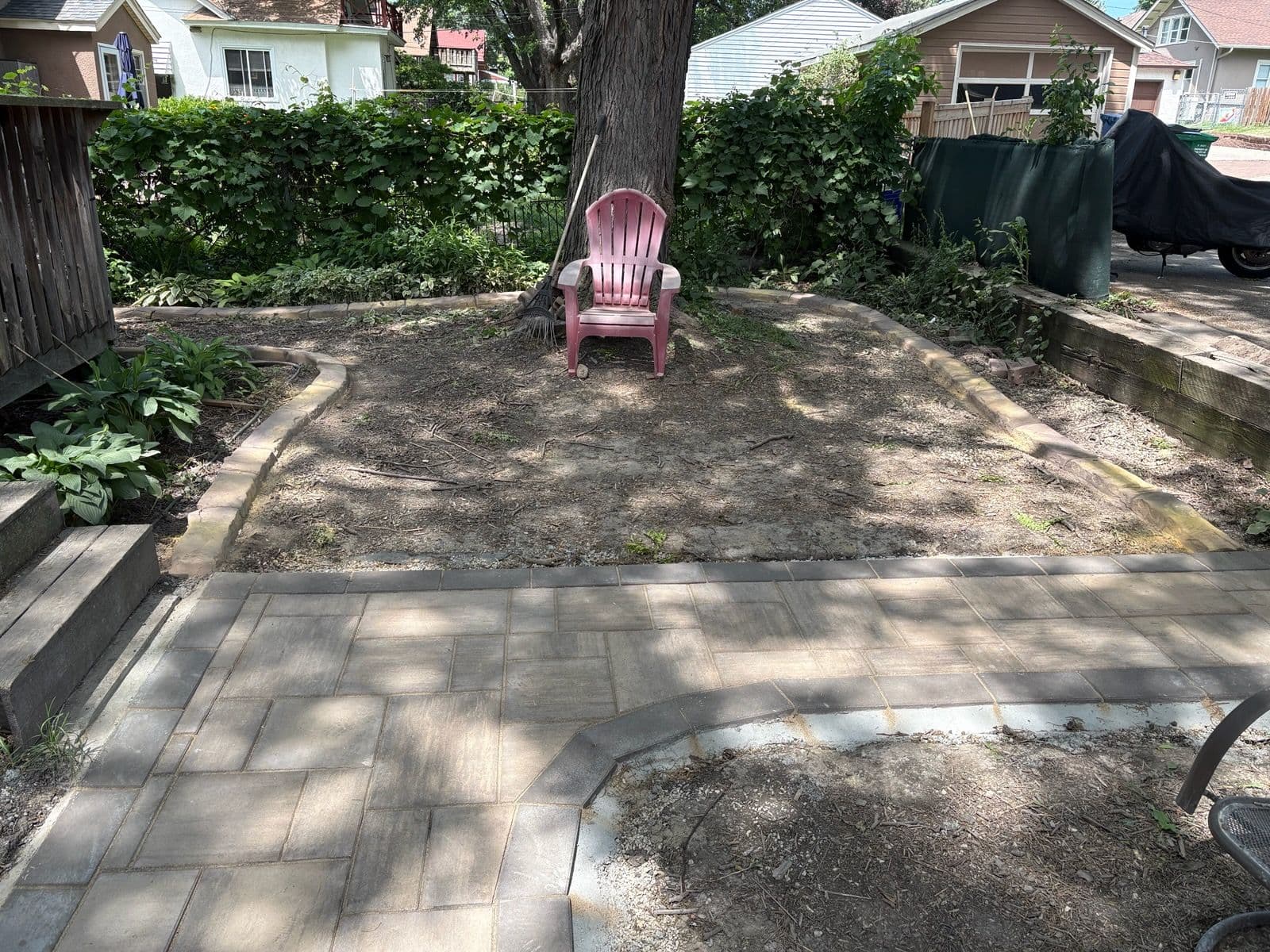 Paver Walkway and Custom Curbing Transformation image