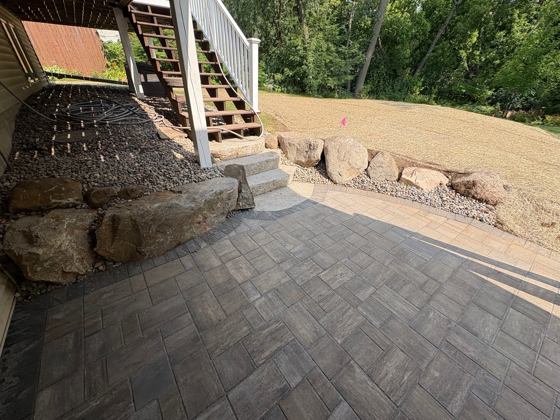 Gallery photos for Paver Patio, Boulder Wall and Natural Stone Steps Built Right: Image #1