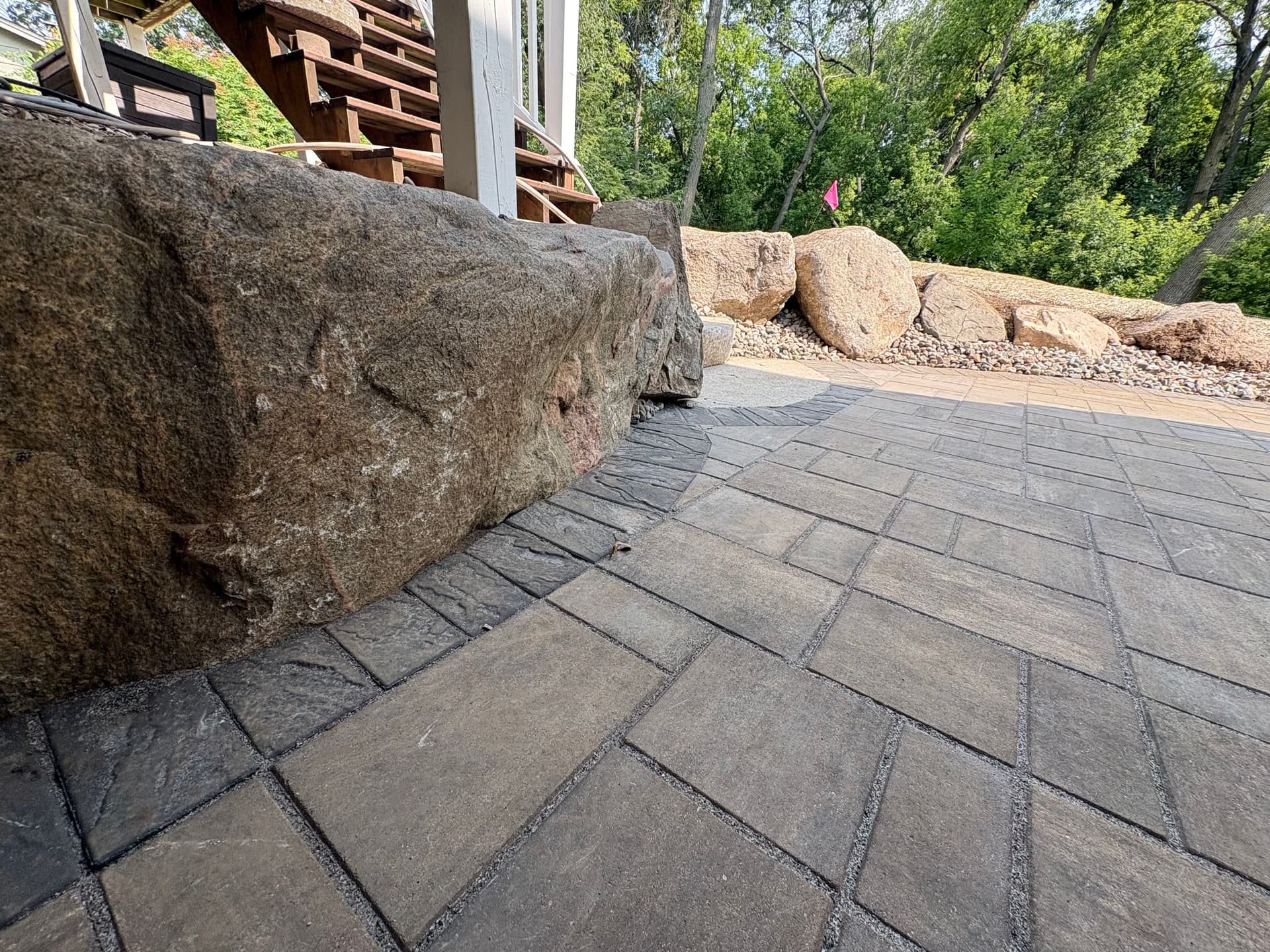 Gallery photos for Paver Patio, Boulder Wall and Natural Stone Steps Built Right: Image #2