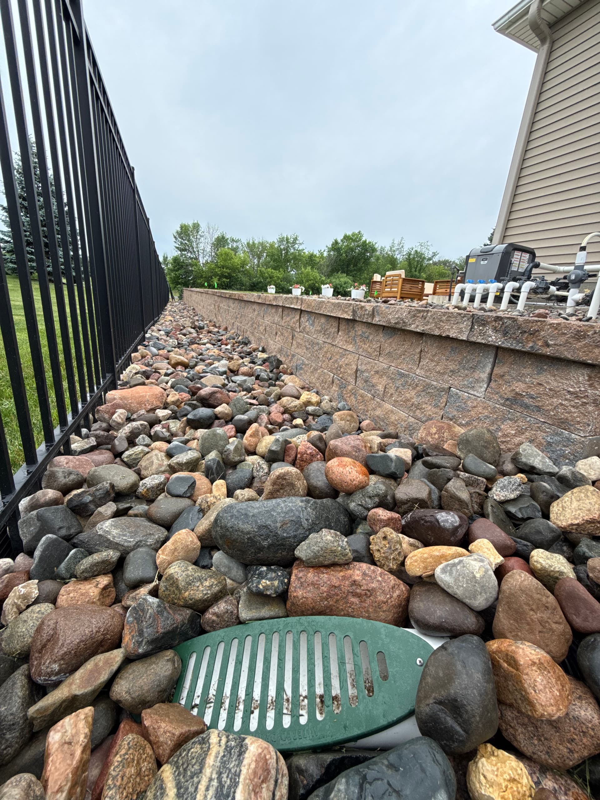 Gallery photos for Backyard Overhaul With Sod, Rock, Retaining Wall and Pool Access Path: Image #5